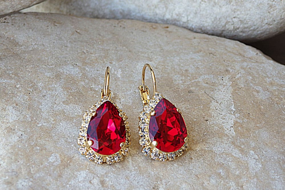 Gift For Her. Red Rebeka Earrings