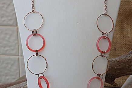 Gold Agate Necklace. Circles Necklace. Gold Link Necklace. Long Rose Gold Necklace. Gold Hoop Necklace. Red Necklace.trendy Modern Necklaces