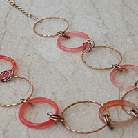 Gold Agate Necklace. Circles Necklace. Gold Link Necklace. Long Rose Gold Necklace. Gold Hoop Necklace. Red Necklace.trendy Modern Necklaces