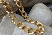 Gold Aluminum Necklace. Chunky Gold Necklace. Light Chain Necklace. Classic Necklace.women Wide Necklace.aluminum Chain Chainmaille Necklace