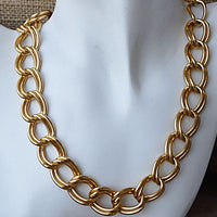 Gold Aluminum Necklace. Chunky Gold Necklace. Light Chain Necklace. Classic Necklace.women Wide Necklace.aluminum Chain Chainmaille Necklace