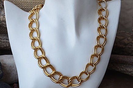 Gold Aluminum Necklace. Chunky Gold Necklace. Light Chain Necklace. Classic Necklace.women Wide Necklace.aluminum Chain Chainmaille Necklace