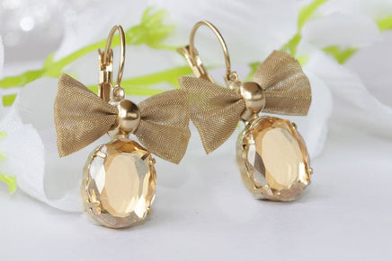 Gold Bow Earrings