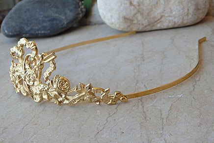 Gold Bridal Tiara. Gold Headpiece. Golden Crown. Tiaras For Weddings. Tiara Headband. Hair Accessories. Gold Crown Tiara. Princess Tiara