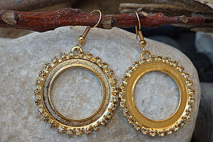 Gold Champagne Rebeka Circle Earrings