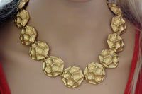 Gold Circles Statement Necklace. Statement Necklace.bib Necklace.bib Gold Necklace.wedding Necklace.bridal Necklace