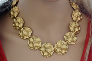 Gold Circles Statement Necklace. Statement Necklace.bib Necklace.bib Gold Necklace.wedding Necklace.bridal Necklace