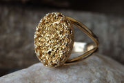 Gold Druzy Ring