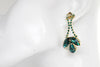 Gold Emerald Cluster Earrings