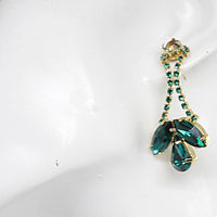 Gold Emerald Cluster Earrings