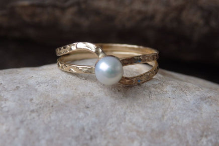 Gold Filled Pearl Solitaire Ring