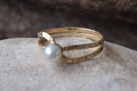 Gold Filled Pearl Solitaire Ring