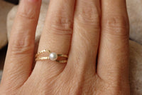 Gold Filled Pearl Solitaire Ring