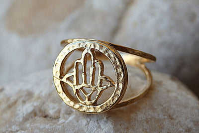 Gold Hamsa Ring