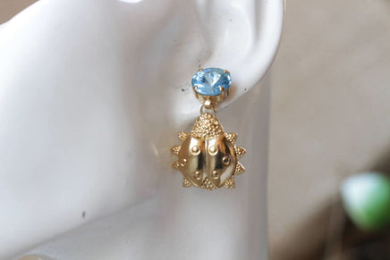 Gold Ladybug Earrings