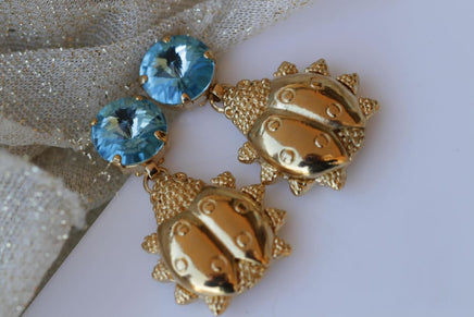 Gold Ladybug Earrings