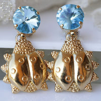 Gold Ladybug Earrings