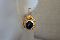 Gold Onyx Earrings