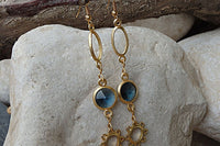 Gold Plated Blue Earrings