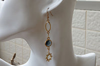 Gold Plated Blue Earrings