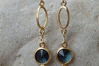 Gold Plated Blue Earrings