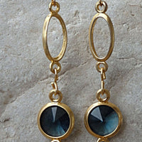 Gold Plated Blue Earrings