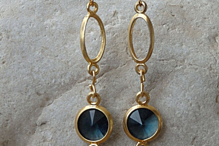 Gold Plated Blue Earrings