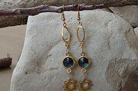 Gold Plated Blue Earrings