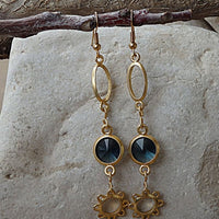 Gold Plated Blue Earrings