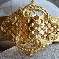 Gold Plated Cuff Bracelet. Vintage Gold Cuff Bracelet For Women Gold Authentic Cuff. Vintage Gold Bangle. Womens Ornamented Cuff Bracelet