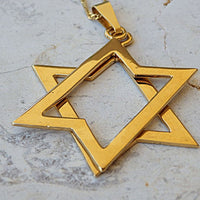 Gold Star Of David Necklace