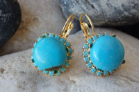 Gold Turquoise Drop Earrings