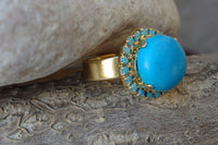 Gold Turquoise Drop Earrings