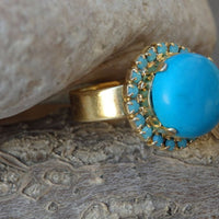 Gold Turquoise Drop Earrings