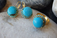 Gold Turquoise Drop Earrings