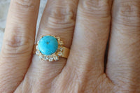 Gold Turquoise Stone Ring