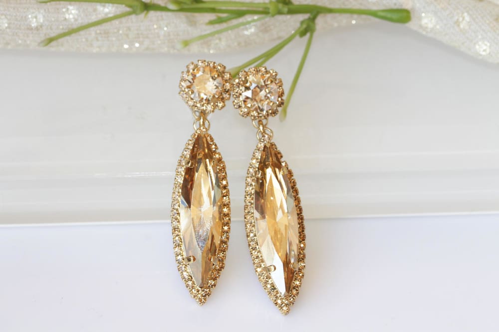 Gold Wedding Earrings