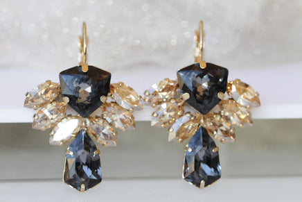 Gray Gold Earrings