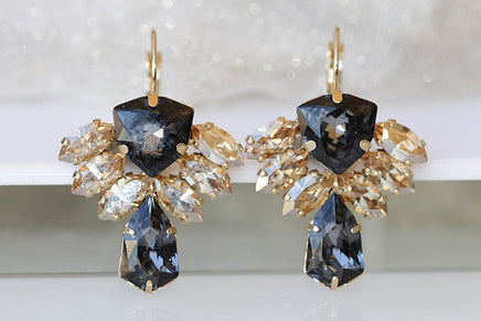 Gray Gold Earrings