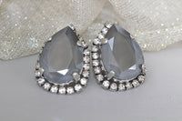 Gray Stud Earrings