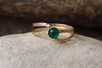 Green Agate Solitaire Ring