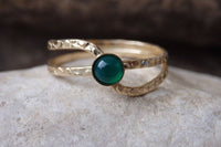 Green Agate Solitaire Ring