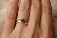 Green Agate Solitaire Ring