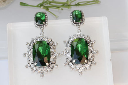 Green Chandelier Earrings