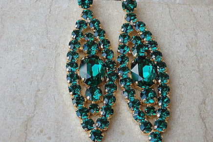 Green Cluster Earrings