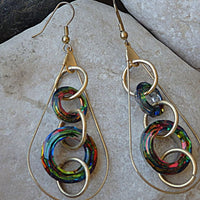 Green Crystal Earrings. Hoop Earrings. Double Hoops Earrings. Long Hoop Earrings. Bridsmaid Hoop Earrings. Gold Hoop Earrings. Bridal Gift.