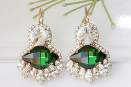 Green Dangle Earrings