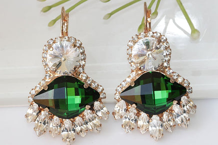 Green Dangle Earrings