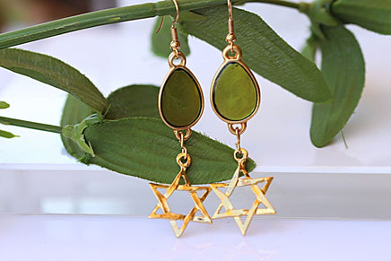 Green Enamel Earring