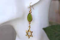 Green Enamel Earring